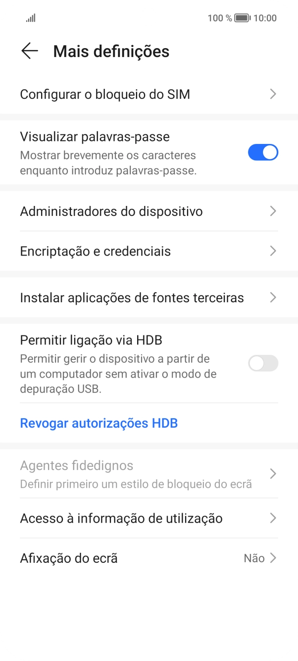 Prima Configurar o bloqueio do SIM.