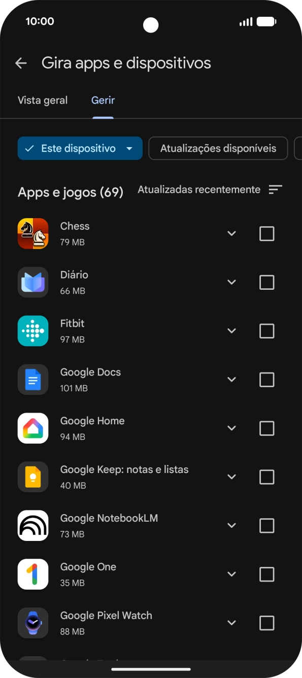 Prima a app pretendida.