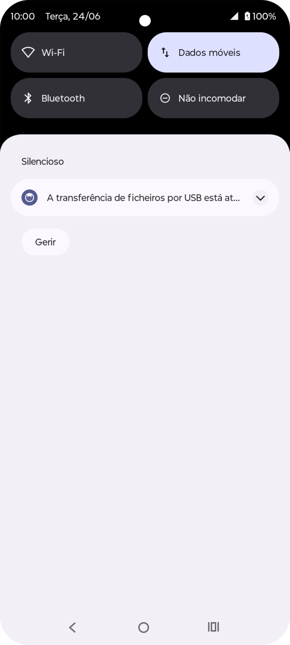 Prima a lista suspensa.