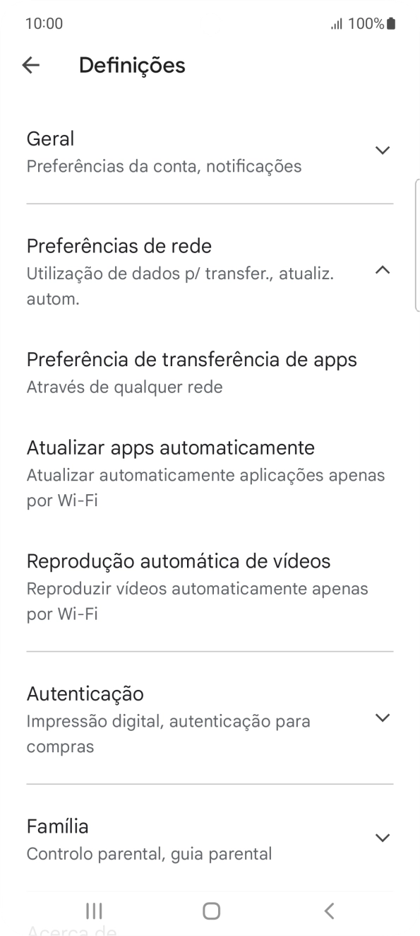 Prima Atualizar apps automaticamente.