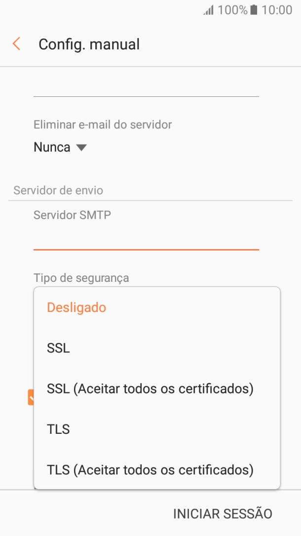 Prima Desligado para desativar a função.