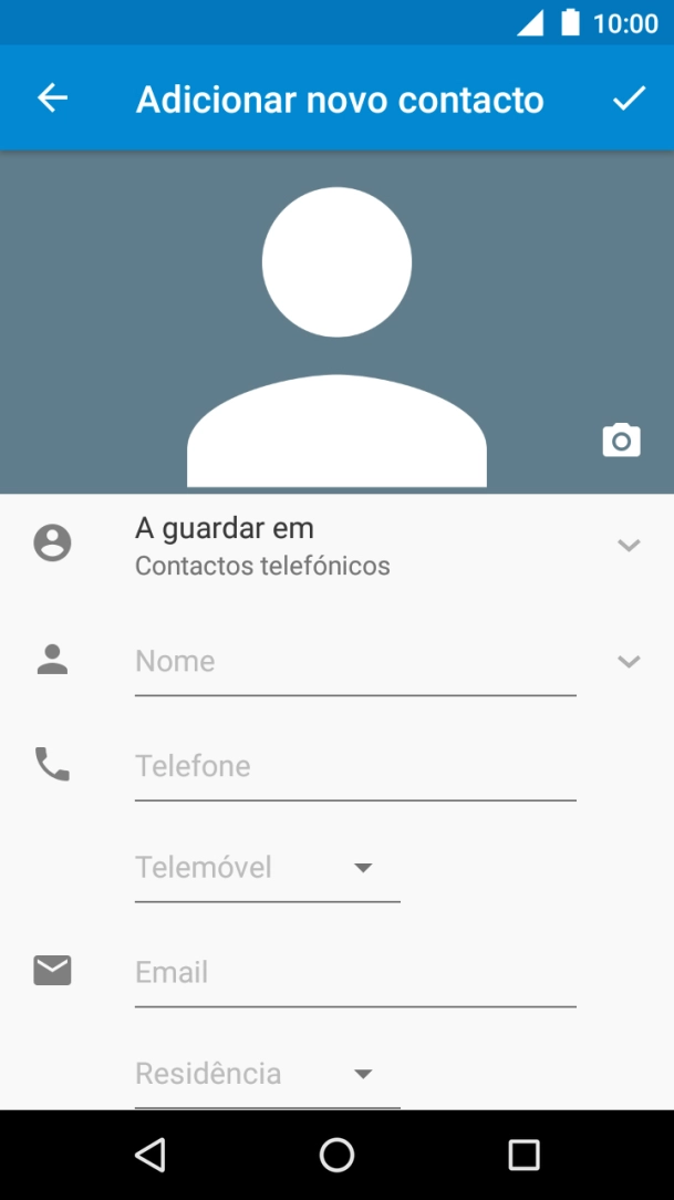 Prima a lista suspensa da lista de contactos.