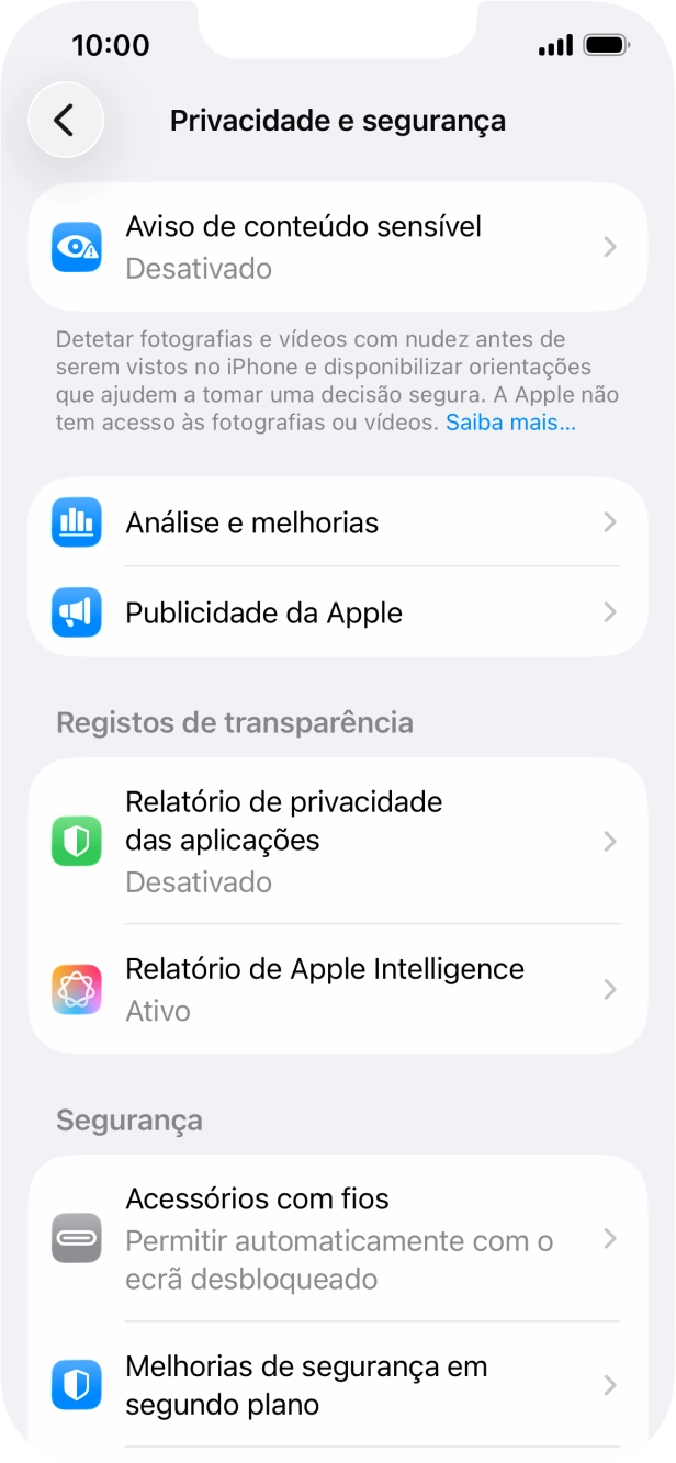 Prima Relatório de privacidade das aplicações.