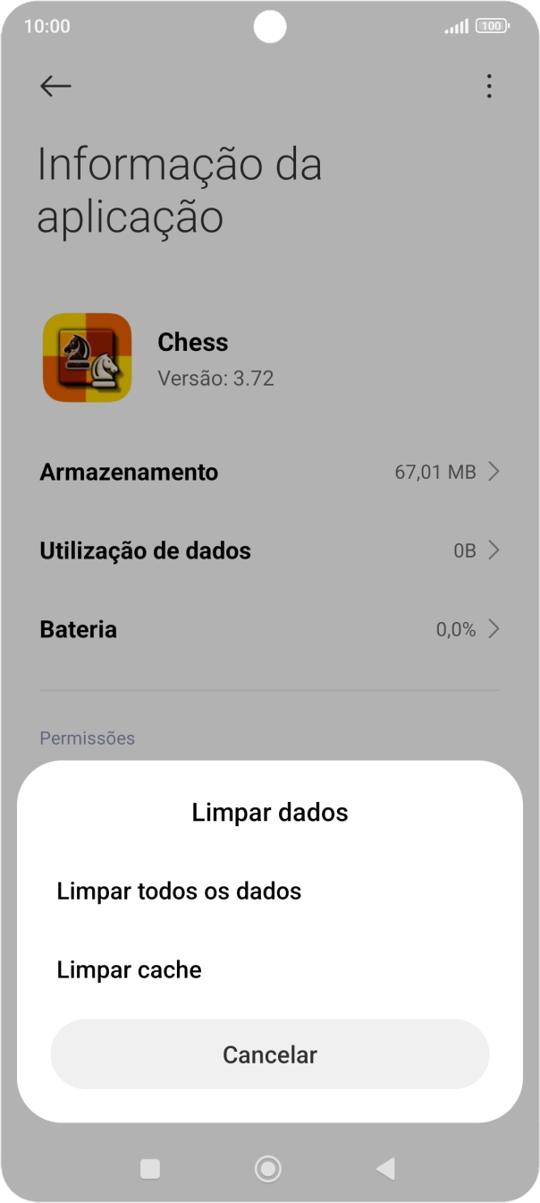 Prima Limpar cache.