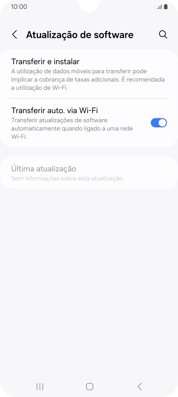 Prima Transferir e instalar. Se existir uma nova versão de software disponível, será agora indicado no ecrã. Siga as indicações no ecrã para atualizar o software do telefone.