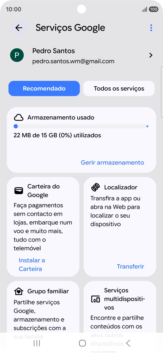 Prima Todos os serviços.