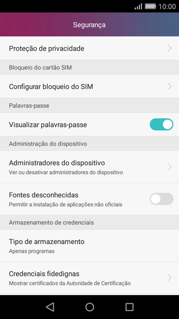 Prima Configurar bloqueio do SIM.