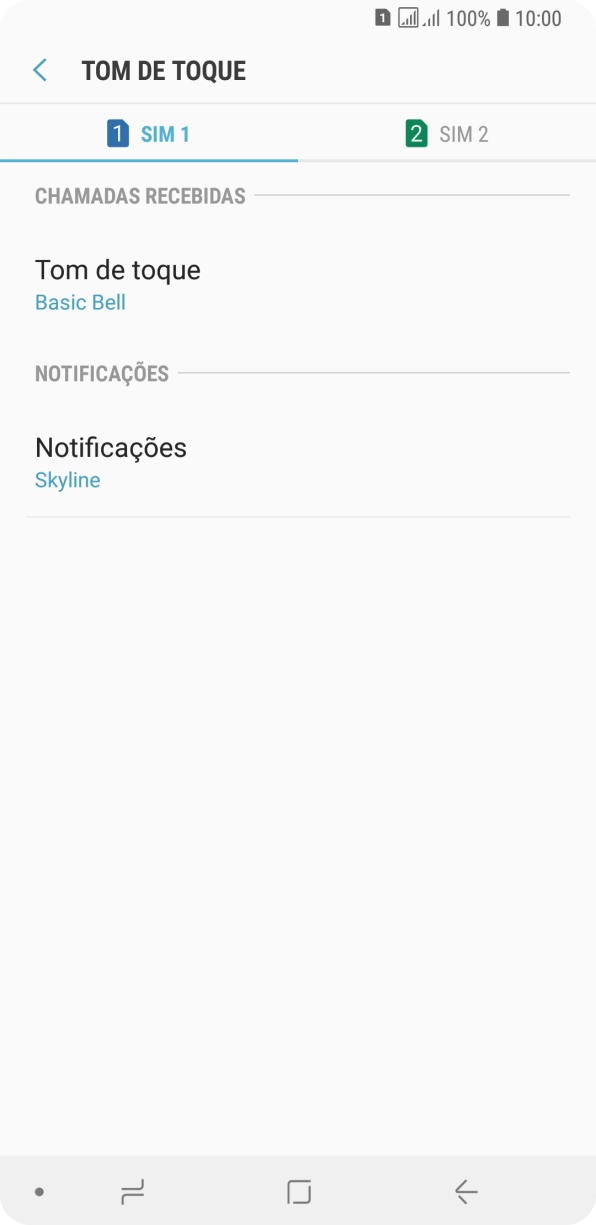 Prima o cartão SIM pretendido.