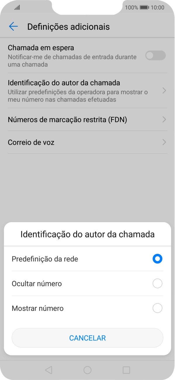 Prima Mostrar número para ativar a visualização do seu número.