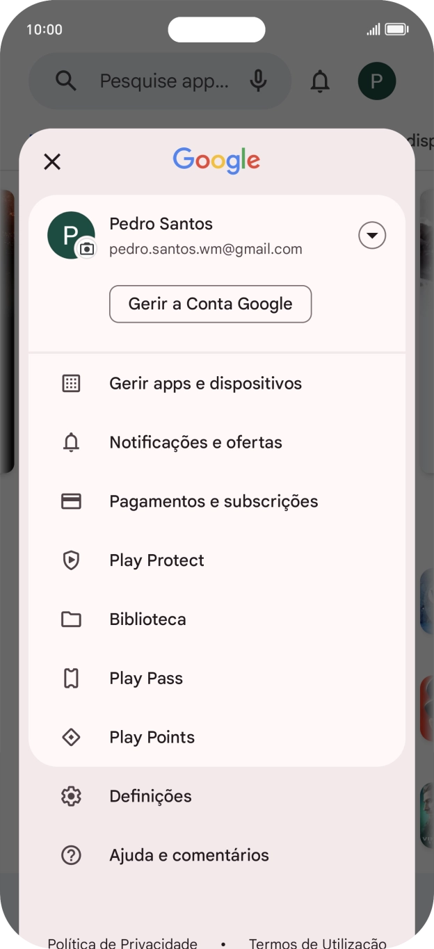 Prima Gerir apps e dispositivos.
