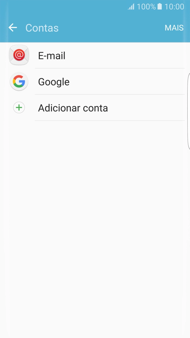 Se o ecrã mostrar esta imagem, a sua conta foi identificada e configurada automaticamente. Siga as indicações no ecrã para introduzir informações adicionais e concluir a configuração.