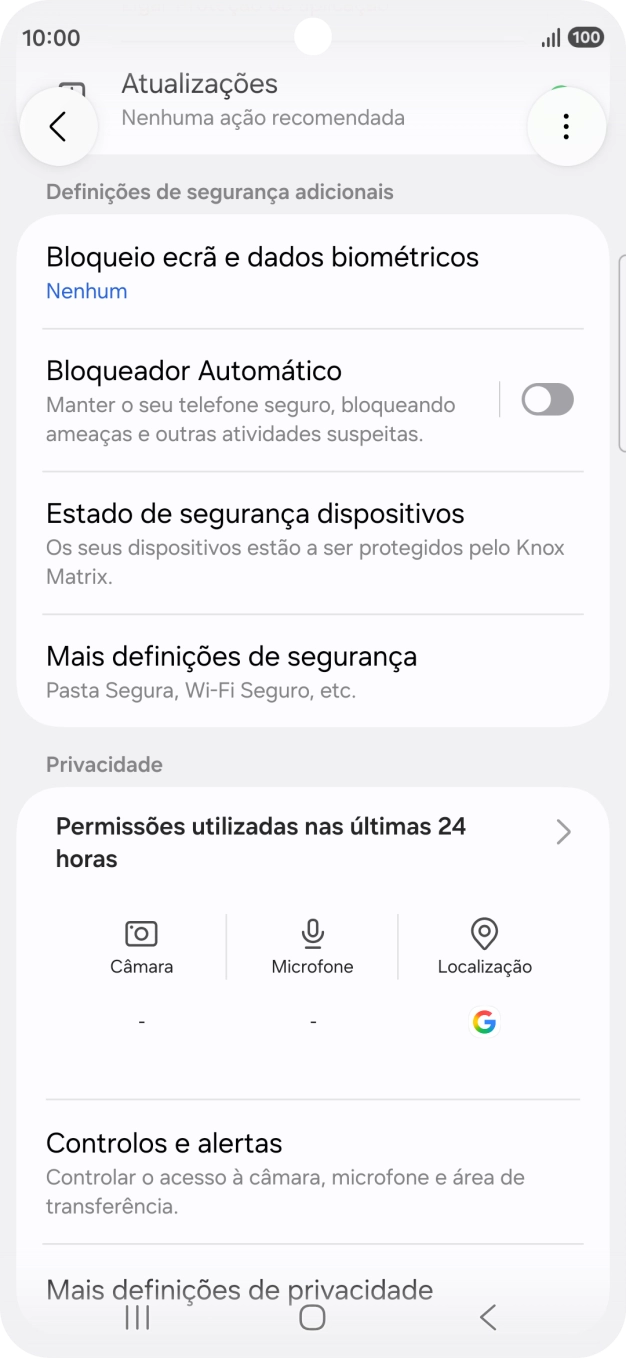 Prima Mais definições de segurança.