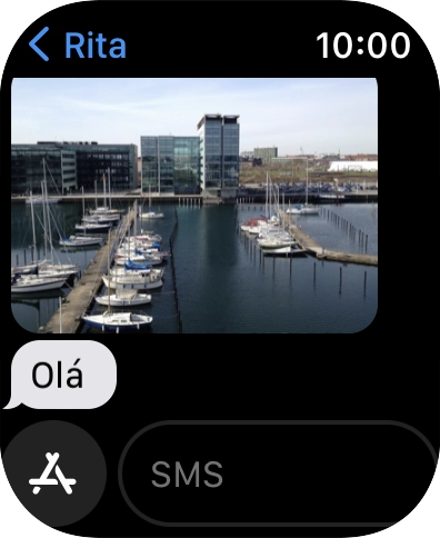 Prima SMS e dite a mensagem.