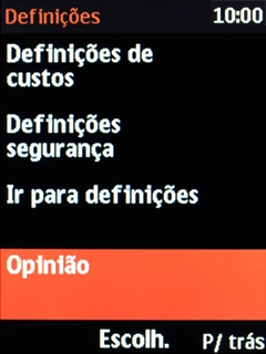 Escolha Definições segurança.