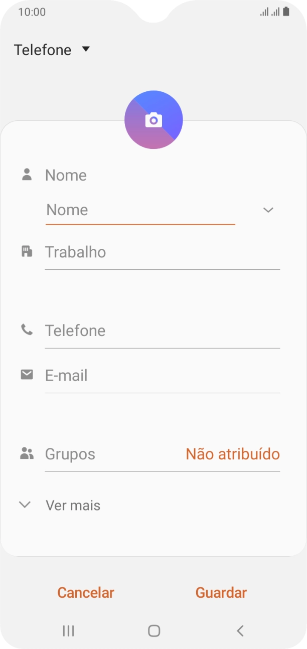 Prima a lista suspensa da lista de contactos.