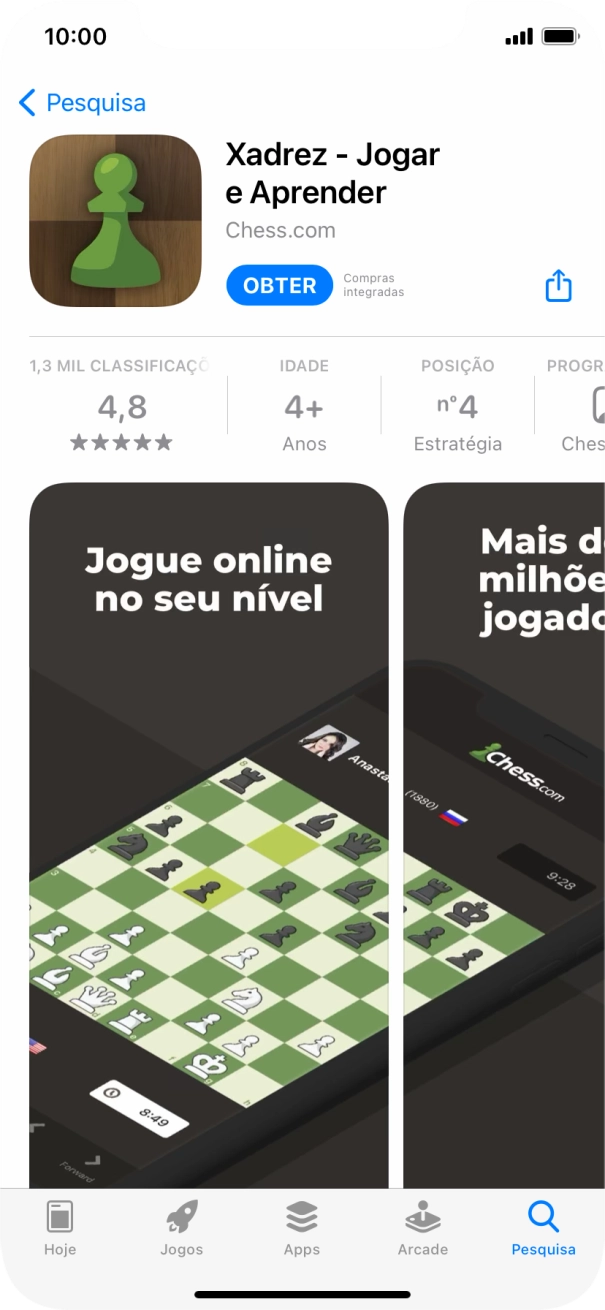 Prima OBTER e siga as indicações no ecrã para instalar a app.