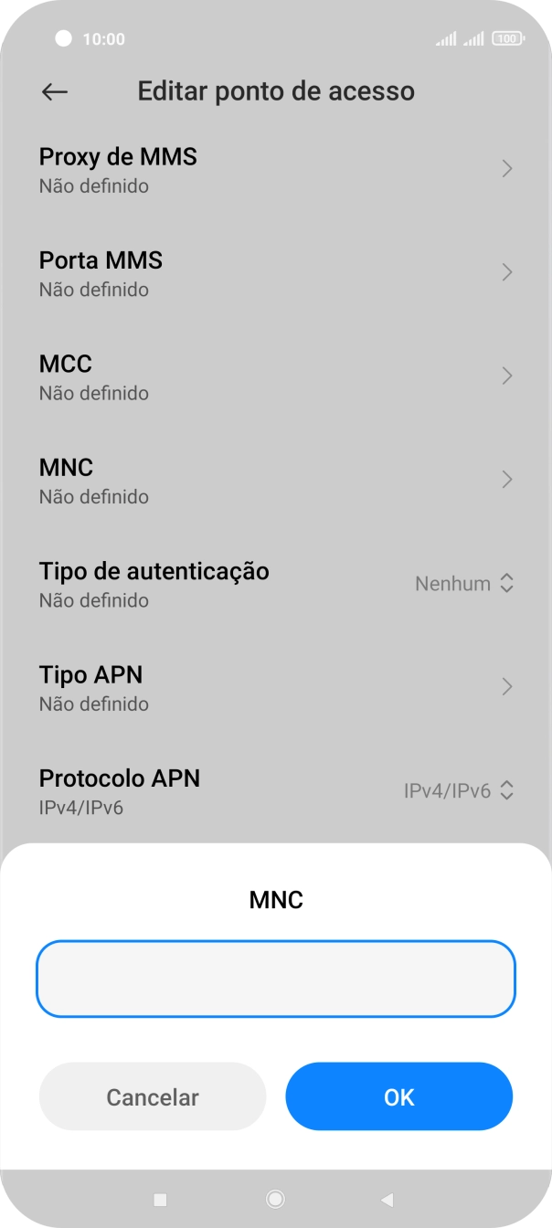 Introduza 01 e prima OK.