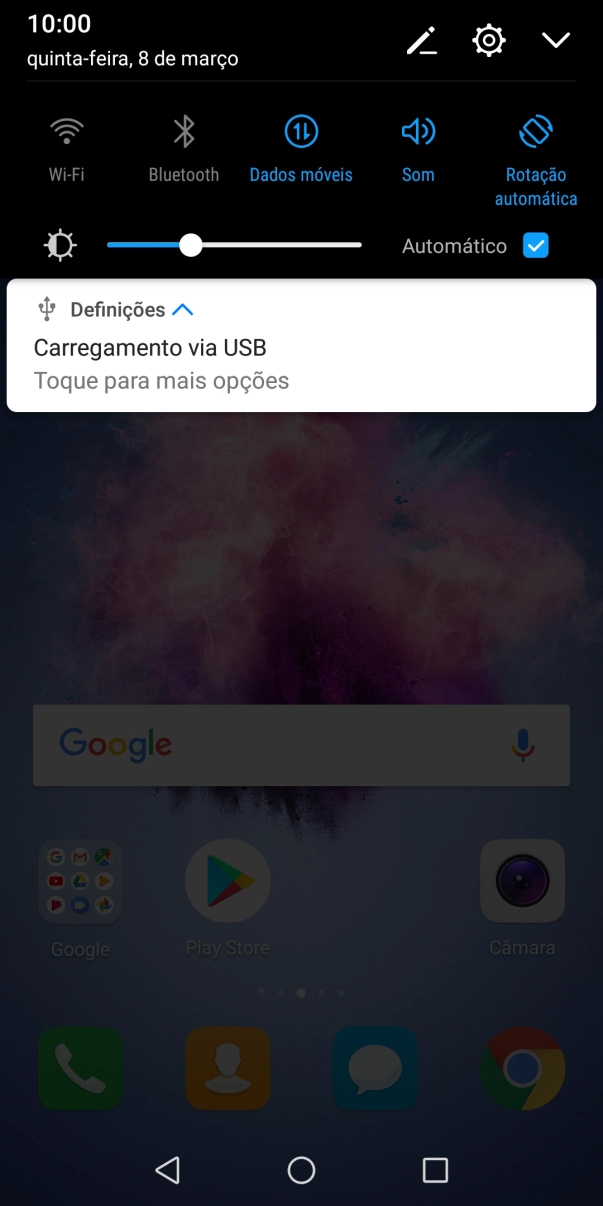 Prima Toque para mais opções.