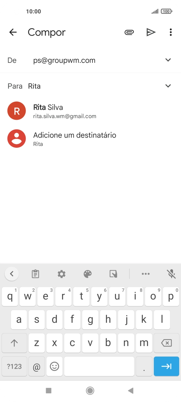 Prima o contacto pretendido.