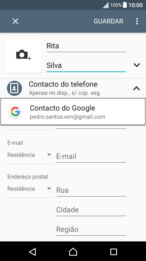 Prima Contacto do telefone.