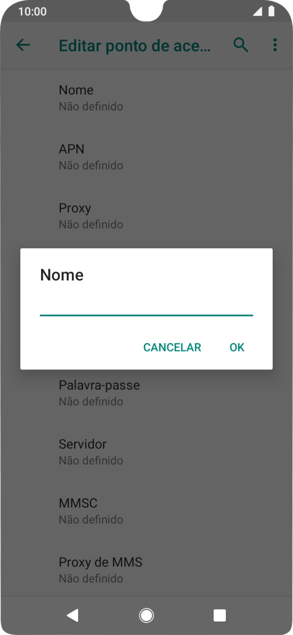 Introduza Vodafone Internet e prima OK.
