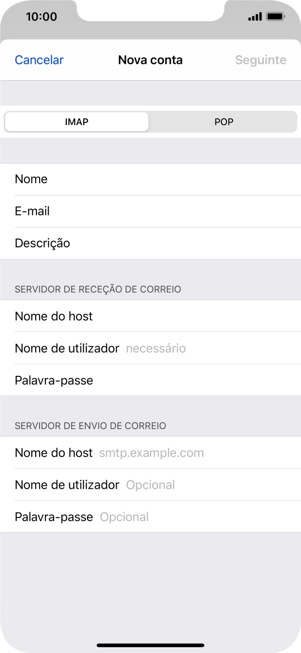 Prima Nome de utilizador e introduza o nome de utilizador da sua conta de e-mail.