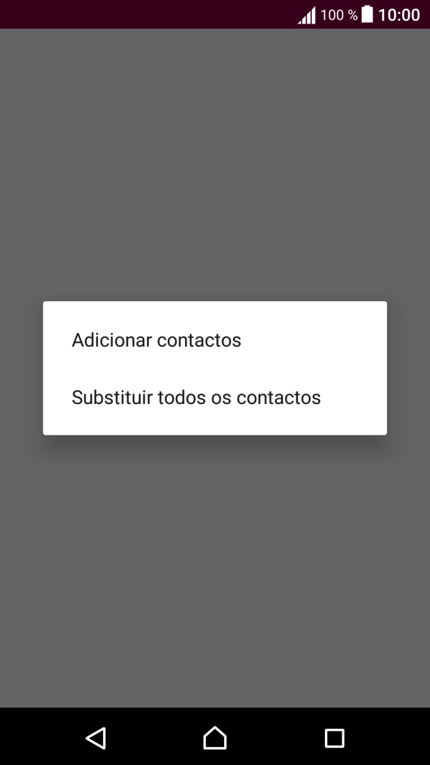 Se pretender manter os contactos existentes no cartão SIM, prima Adicionar contactos.