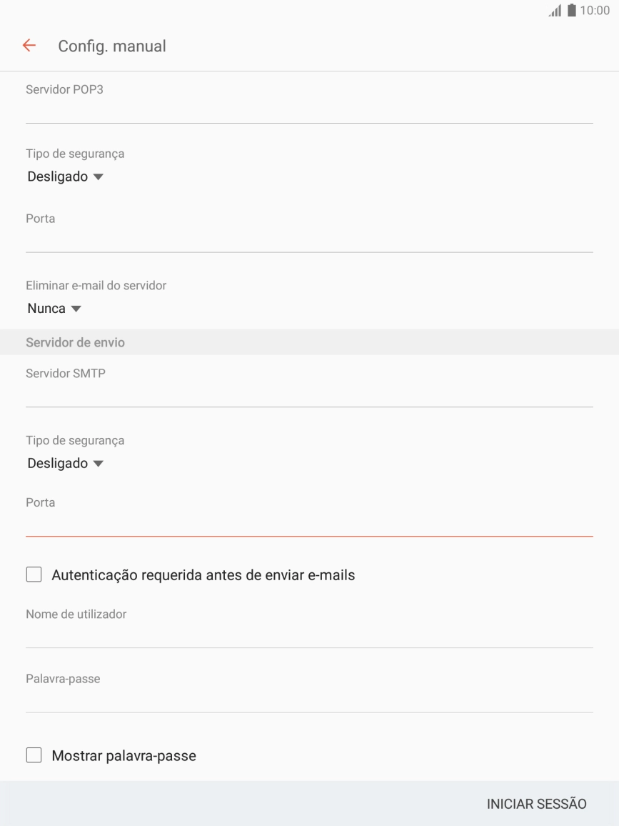 Prima Autenticação requerida antes de enviar e-mail para ativar a função.