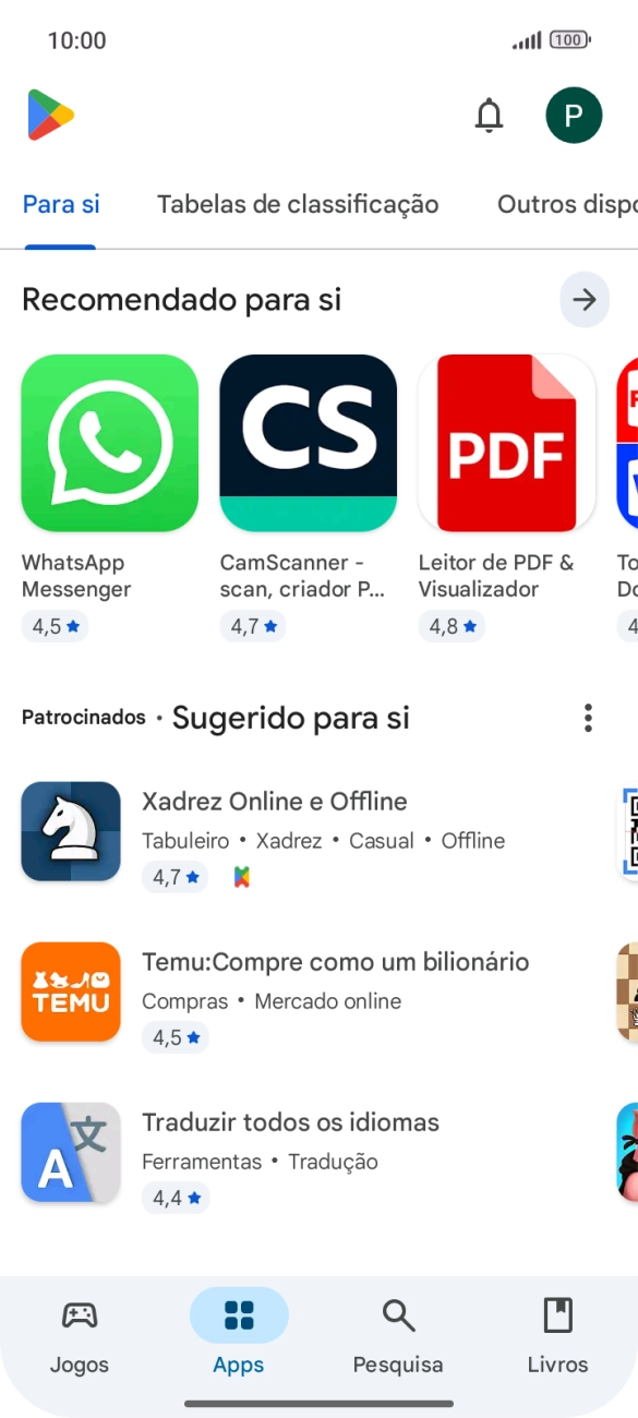 Prima o ícone de perfil.