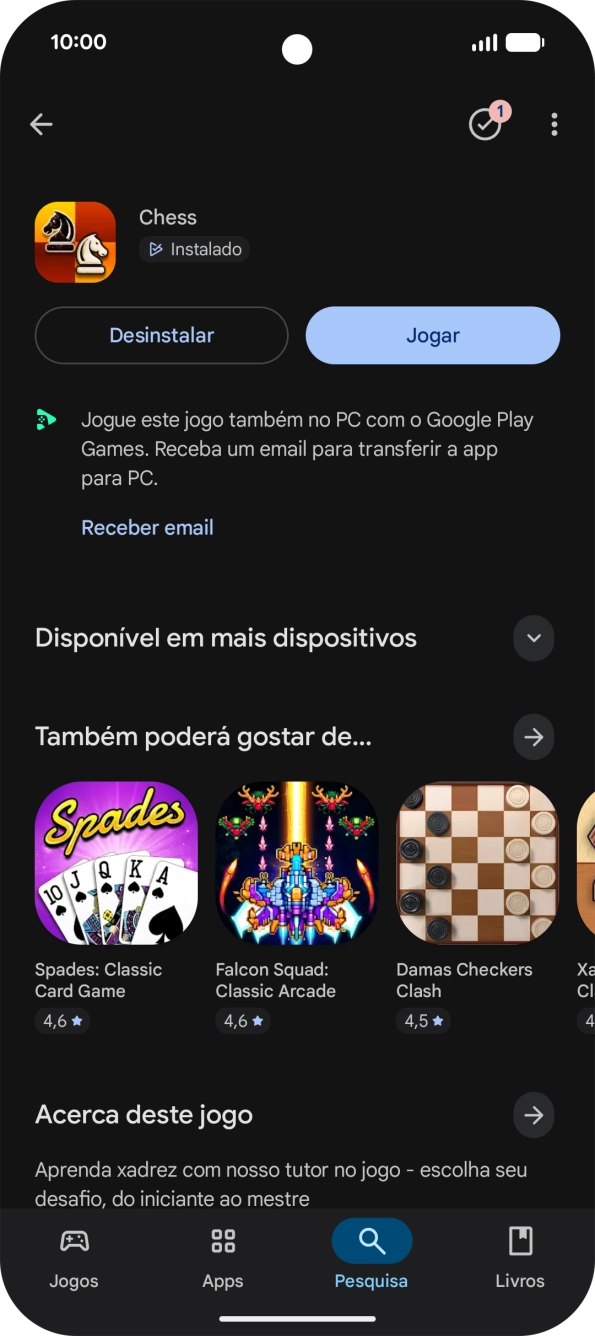 Para voltar ao ecrã inicial, deslize o dedo de baixo para cima a partir da base do ecrã.