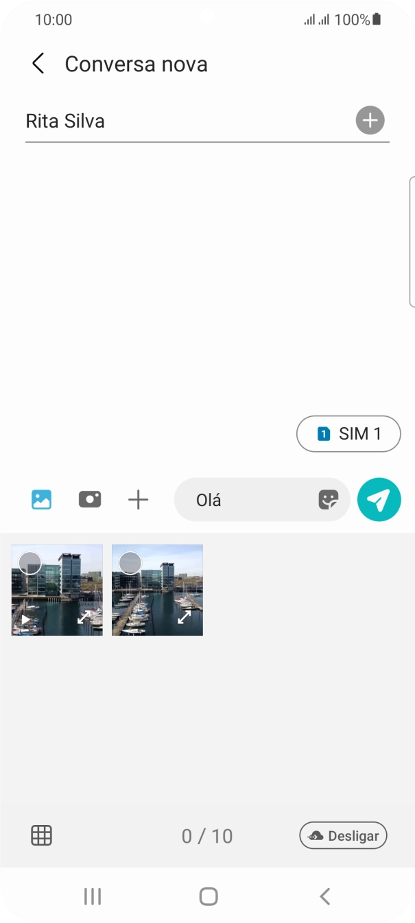 Prima o ícone de galeria e vá até à pasta pretendida.