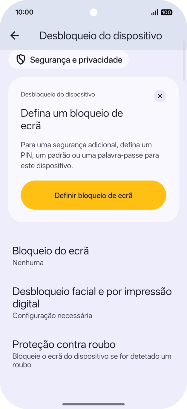 Prima Desbloqueio facial e por impressão digital.