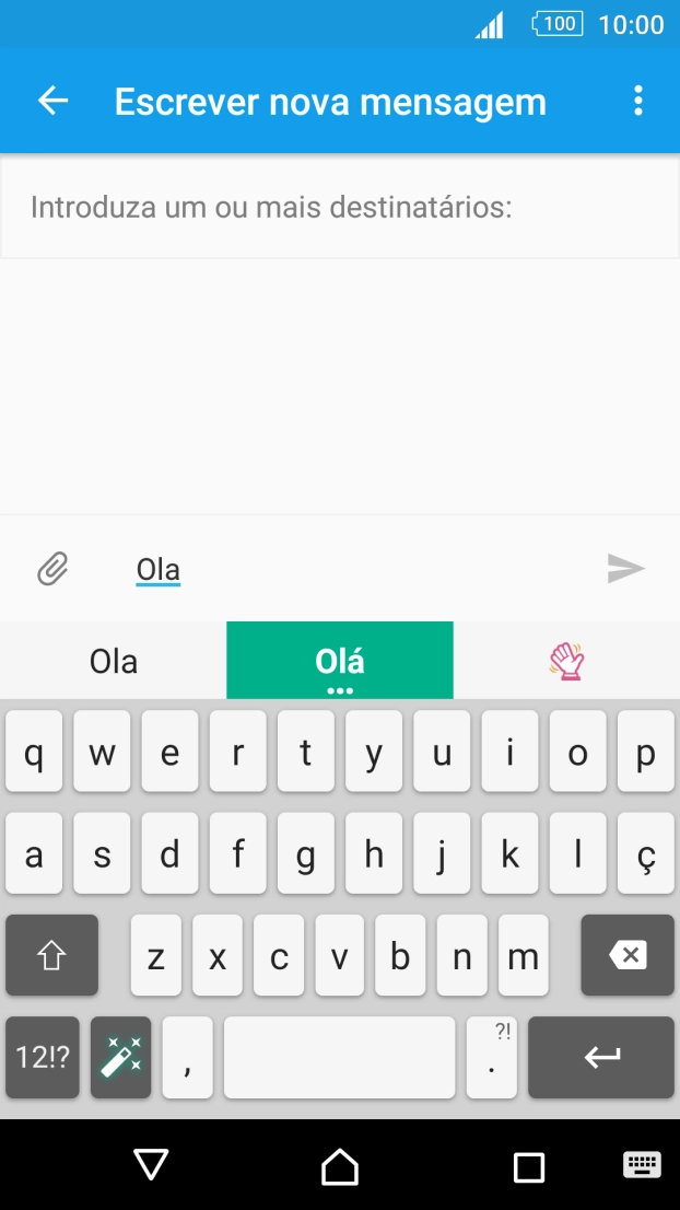 Prima a palavra pretendida para a introduzir.