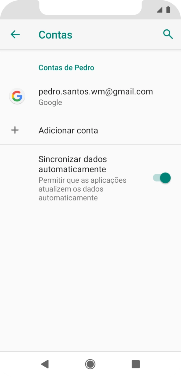Prima Adicionar conta.