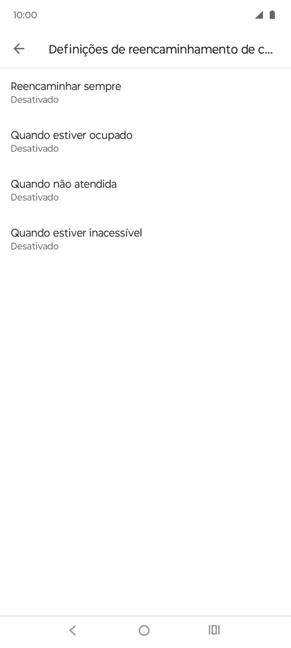Prima o tipo de desvio pretendido.