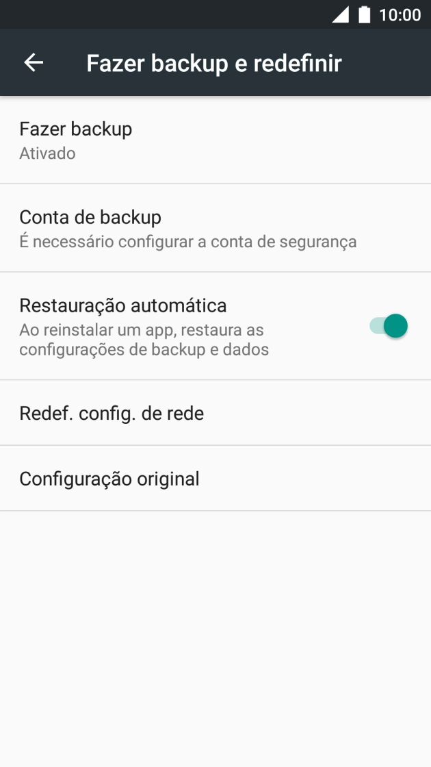 Prima Configuração original.