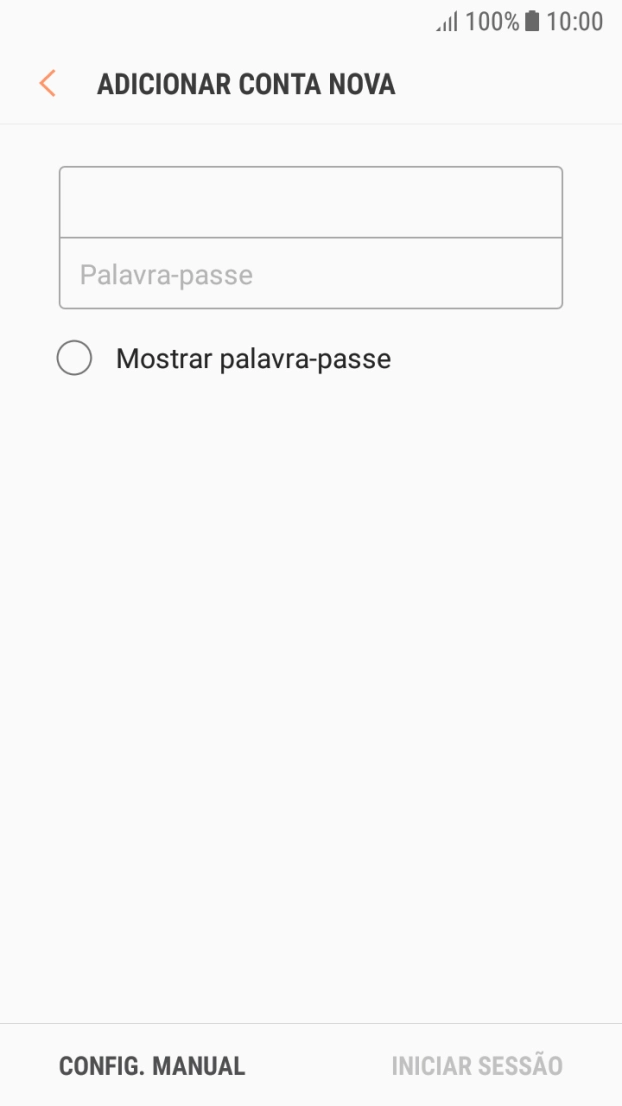 Prima Palavra-passe e introduza a password da sua conta de e-mail na Vodafone.
