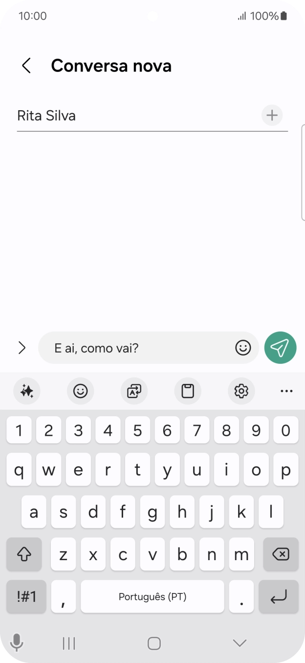 Crie uma nova mensagem e escreva o texto pretendido.