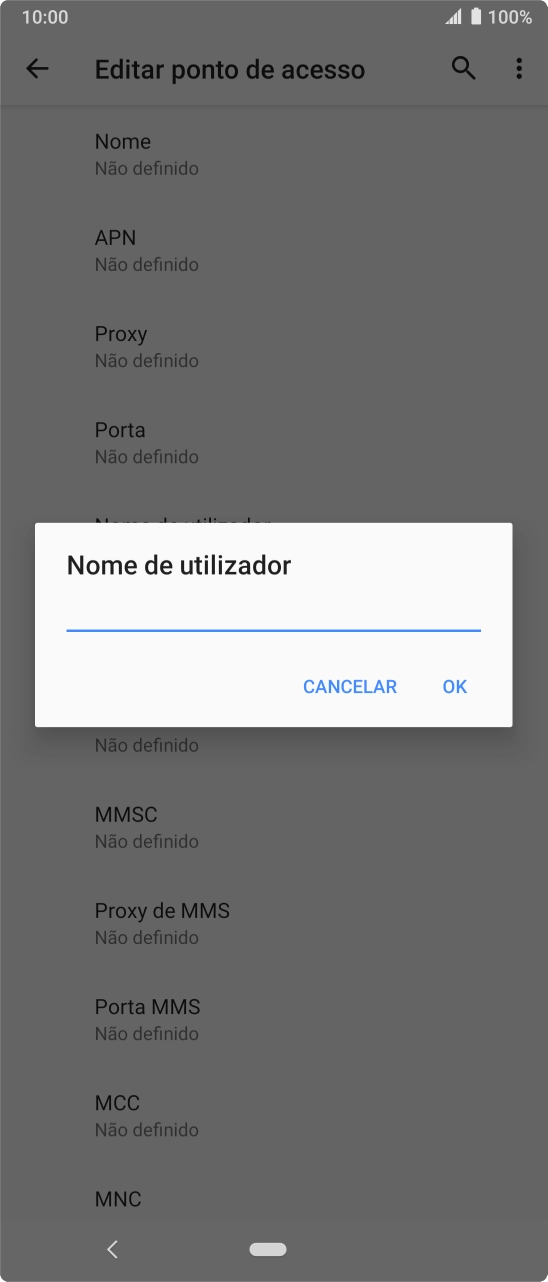 Introduza vodafone e prima OK.