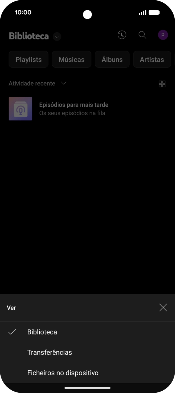 Prima a categoria pretendida e dirija-se ao ficheiro de música pretendido.