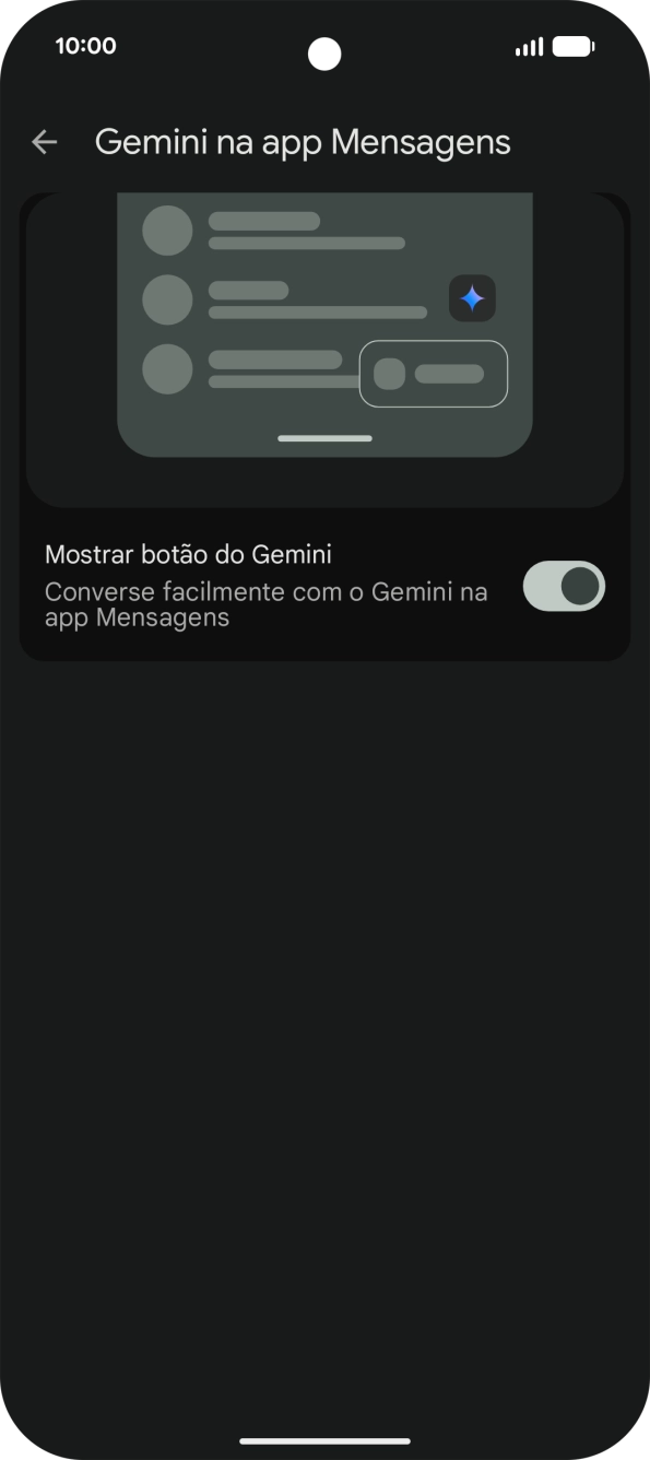 Prima a seta para a esquerda as vezes necessárias para voltar à vista geral de mensagens.