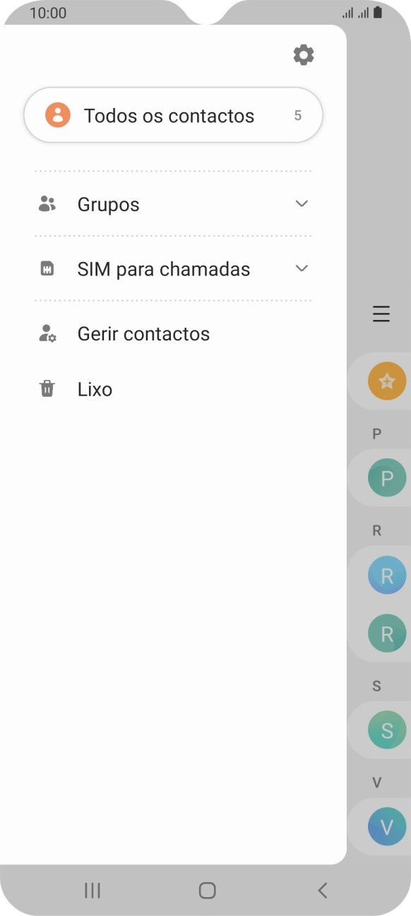 Prima Gerir contactos.
