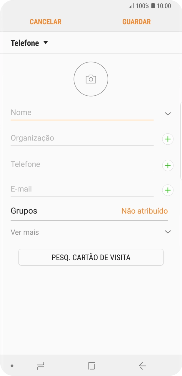Prima a lista suspensa da lista de contactos.
