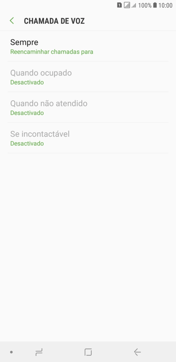 Prima o tipo de desvio pretendido.