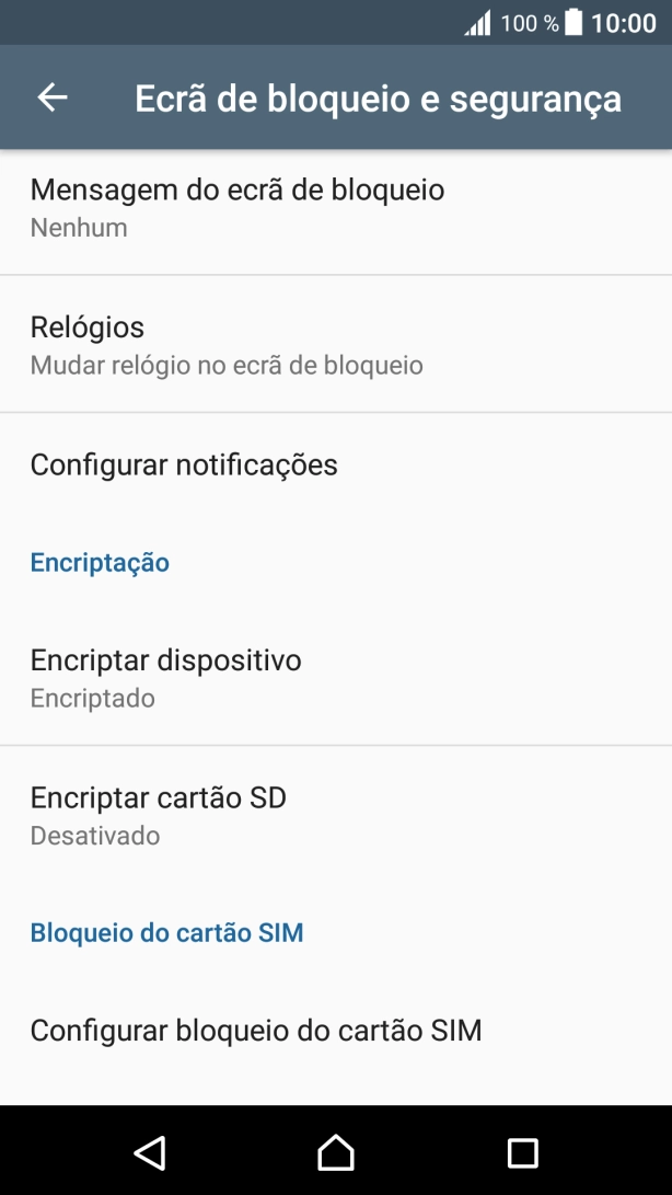Prima Configurar bloqueio do cartão SIM.
