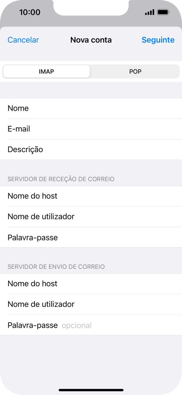 Prima Palavra-passe e introduza a password da sua conta de e-mail.