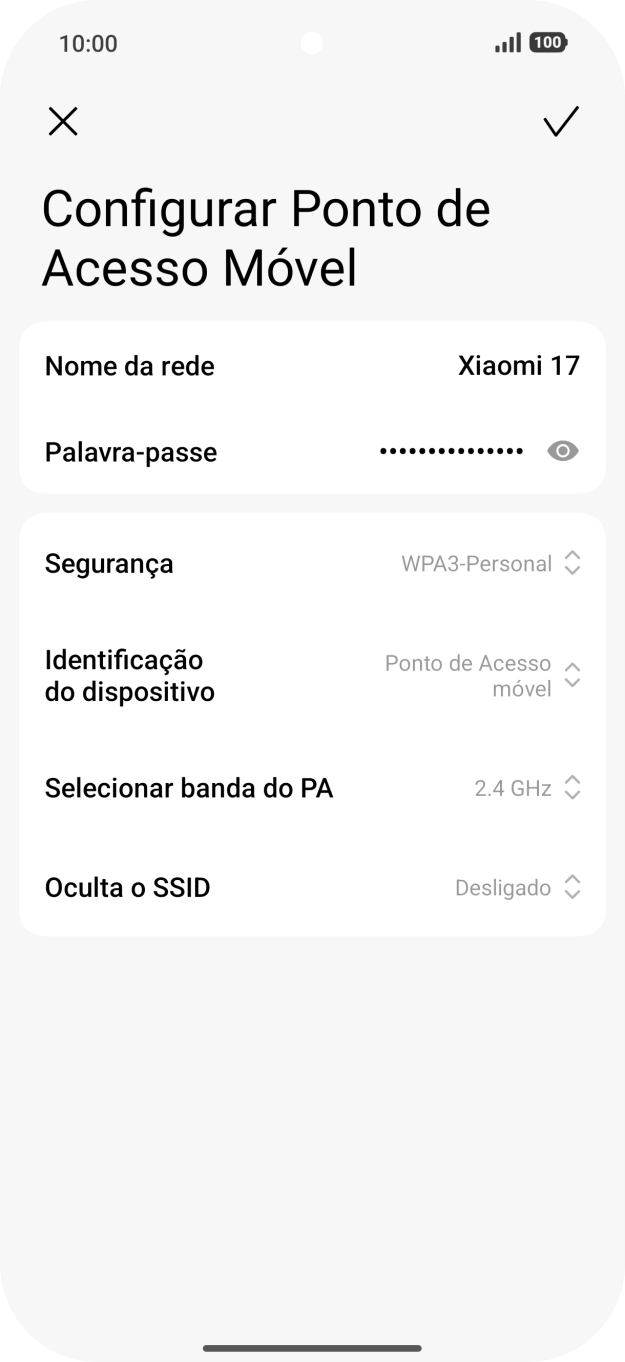 Prima Palavra-passe e introduza a password pretendida.