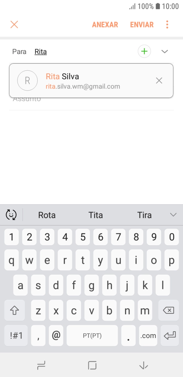 Prima o contacto pretendido.