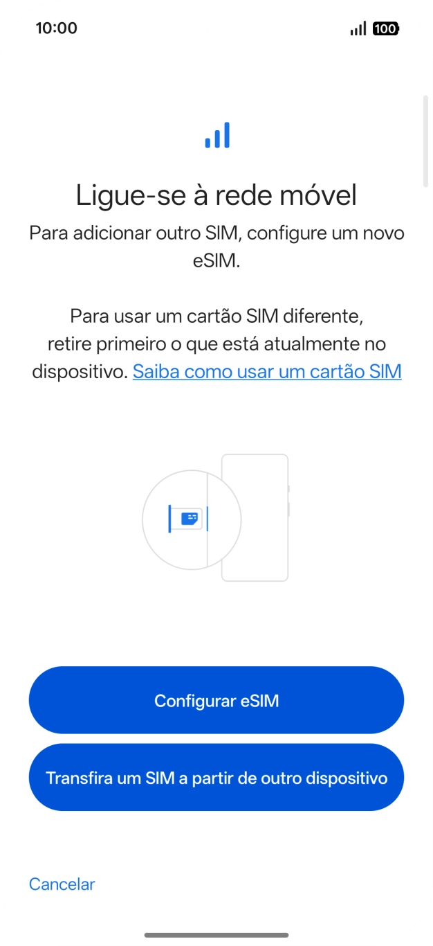 Prima Configurar eSIM.