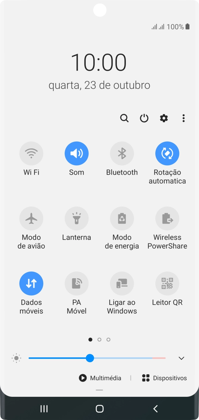 Prima o ícone de definições.
